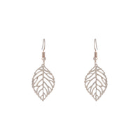 Silver Single Leaf Filigree Drop Earrings - link has visual effect only