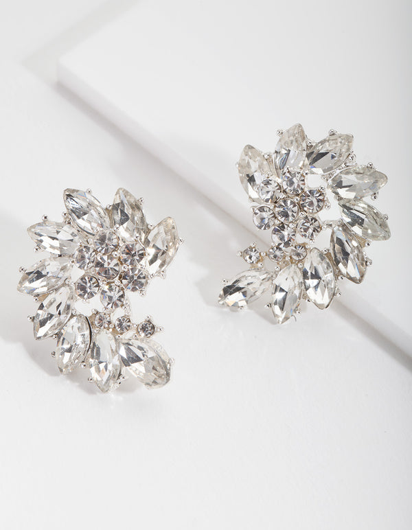 Diamante Marquise Stud Earrings