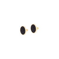 Gold Black Glitter Inlay Disc Earrings - link has visual effect only