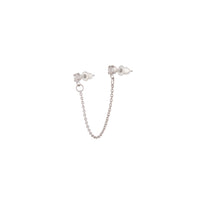 Silver Double Diamante Chain Earrings - link has visual effect only