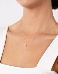 Sterling Silver Cubic Zirconia Necklace - link has visual effect only