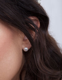 Sterling Silver Freshwater Pearl Stud Earrings - link has visual effect only