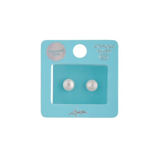 Sterling Silver Freshwater Pearl Stud Earrings