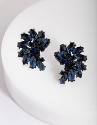 Navy Marquise Half Moon Cluster Stud - link has visual effect only