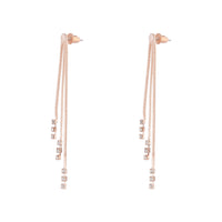 Rose Gold Triangle Diamante Snake Chain Earrings - link has visual effect only