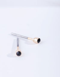 Black Tiny Diamante Stud Earrings - link has visual effect only