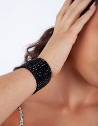 Black Multi Diamante Stretch Bracelet - link has visual effect only