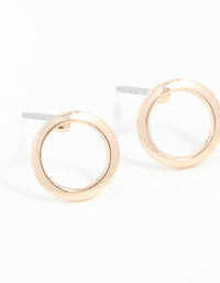 Gold Smooth Open Circle Stud Earrings - link has visual effect only