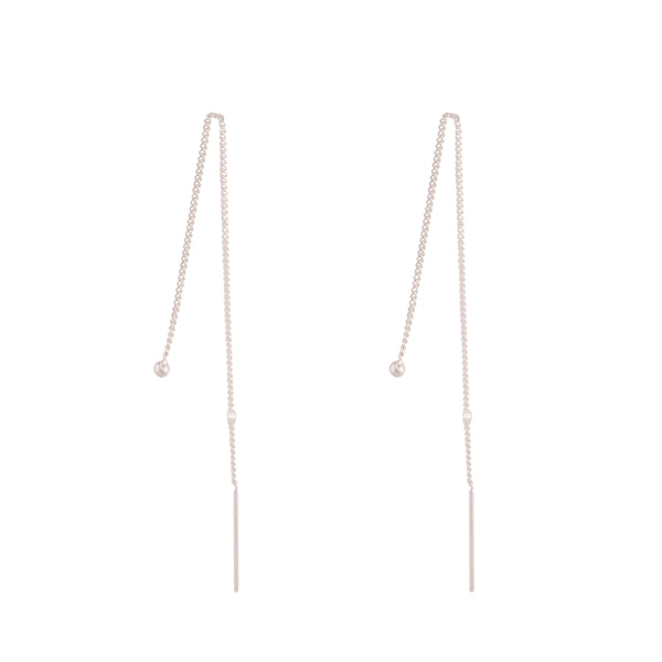 Sterling Silver Ball Thread Through Earrings