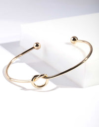 Fine Gold Knotted Open Cuff - link has visual effect only