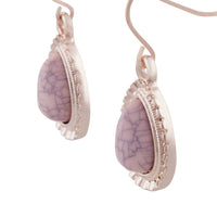 Pink Centre Stone With Diamante Teardrop Earrings - link has visual effect only