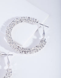 Crystal Encrusted Chunky Silver Hoop Earrings - link has visual effect only