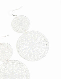 Silver Filigree Statement Disc Drop Earrings - link has visual effect only