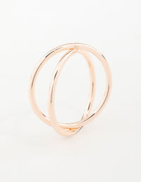 Rose Gold Cross Over Ring - link has visual effect only