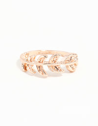 Rose Gold Leaf Band Ring - link has visual effect only