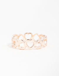 Rose Gold Heart Band Ring - link has visual effect only