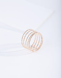 Gold Diamond Cut Spiral Ring - link has visual effect only