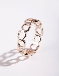 Rose Gold Heart Band Ring - link has visual effect only