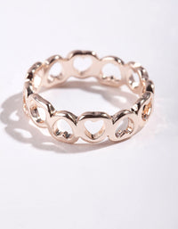 Rose Gold Heart Band Ring - link has visual effect only