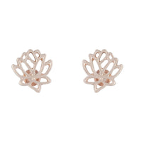 Rose Gold Open Lotus Earrings - link has visual effect only