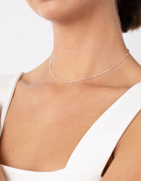 Sterling Silver Fine Ball Chain Choker - link has visual effect only