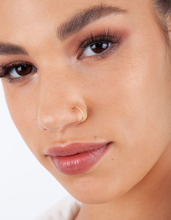 Gold Plain Metal Faux Body Hoops