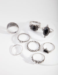 Rhodium Bohemian Twist Ring 8-Pack - link has visual effect only