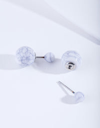 White Cracked Ball Earrings - link has visual effect only