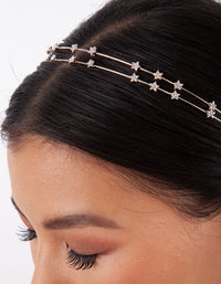 Rose Gold Double Row Diamante Star Headband - link has visual effect only