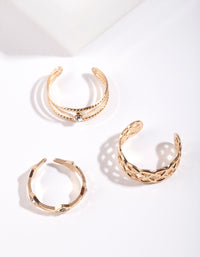 Gold Lattice Toe Ring Pack - link has visual effect only