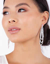 Silver Gradual Loop Cup Chain Earrings - link has visual effect only