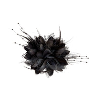 Black Texture Mixed Feather Corsage Clip - link has visual effect only