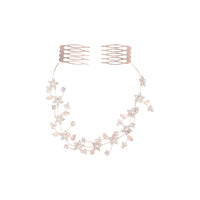 Rose Gold Diamante Flower Pearl Hair Vine - link has visual effect only