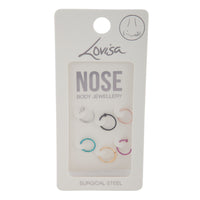 Mixed Coated Metal Ball Ring Nose Ring 6-Pack - link has visual effect only