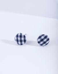 Gingham Button Stud Earrings - link has visual effect only