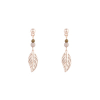 Rose Gold Textured Leaf Drop Earrings - link has visual effect only