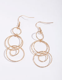 Gold Diamond Cut Ring Earrings - link has visual effect only