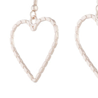 Rose Gold Rope Look Heart Drop Earring - link has visual effect only