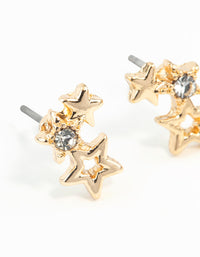 Gold Mini Star Cluster Stud Earrings - link has visual effect only