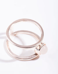 Rose Gold Double Band Centre Stone Ring - link has visual effect only