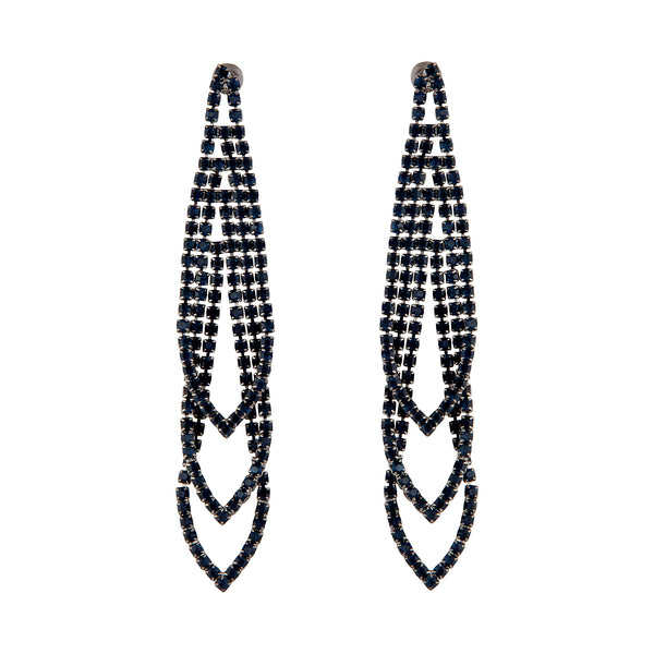 Midnight Gunmetal Loop Cup Chain Earrings