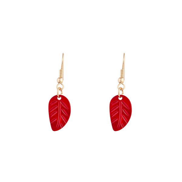 Red Gold Etched Lead Drop Earrings