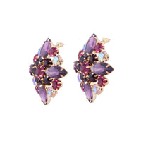 Mixed Purple Vintage Marquise Cluster Stud - link has visual effect only