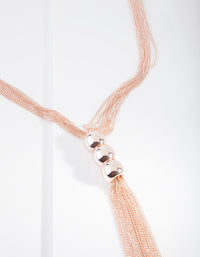 Rose Gold Triple Ball Lariet Necklace - link has visual effect only