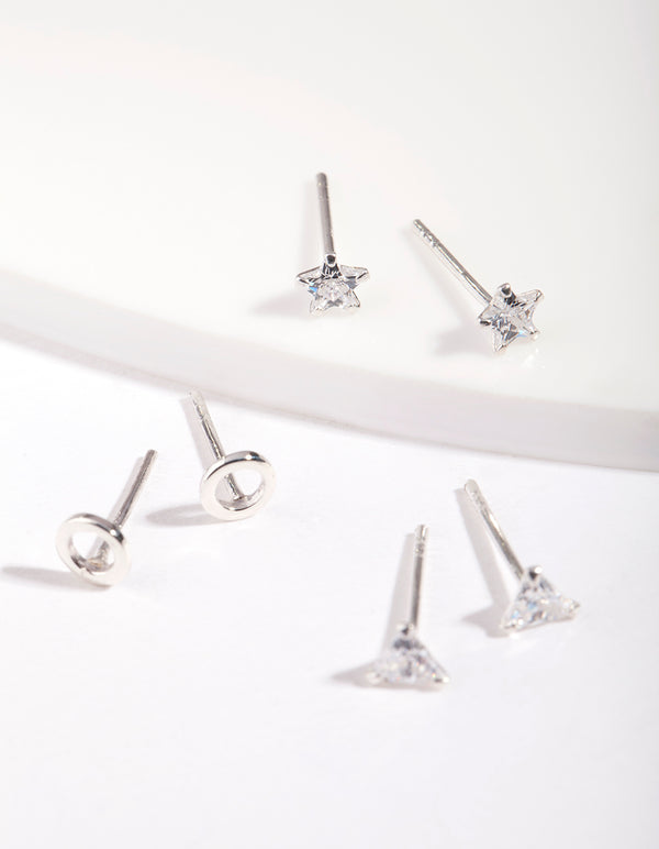 Sterling Silver Ear Set Stud Pack