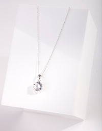 Sterling Silver 3 Carat Cubic Zirconia Solitaire Pendant Necklace - link has visual effect only