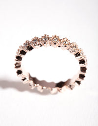 Rose Gold Diamante Band Ring - link has visual effect only