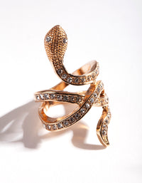 Gold Diamante Snake Ring - link has visual effect only