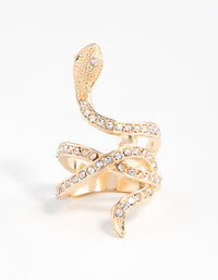 Gold Diamante Snake Ring - link has visual effect only