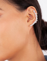 Rose Gold Flower Double Ear Cuff - link has visual effect only